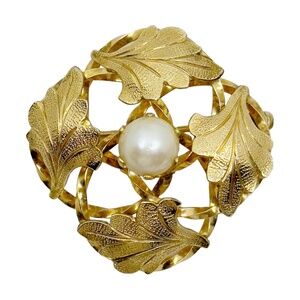Vintage Henry Griffith H.G. 12k Gold filled Akoya pearl brooch - GM547